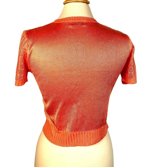 One on One Croped knit Top size small orange - Picture 3 of 13